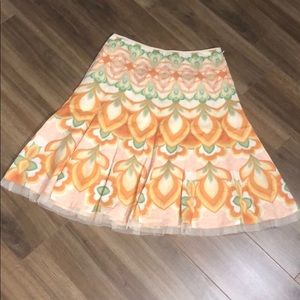 Tahari print A-line skirt vintage style